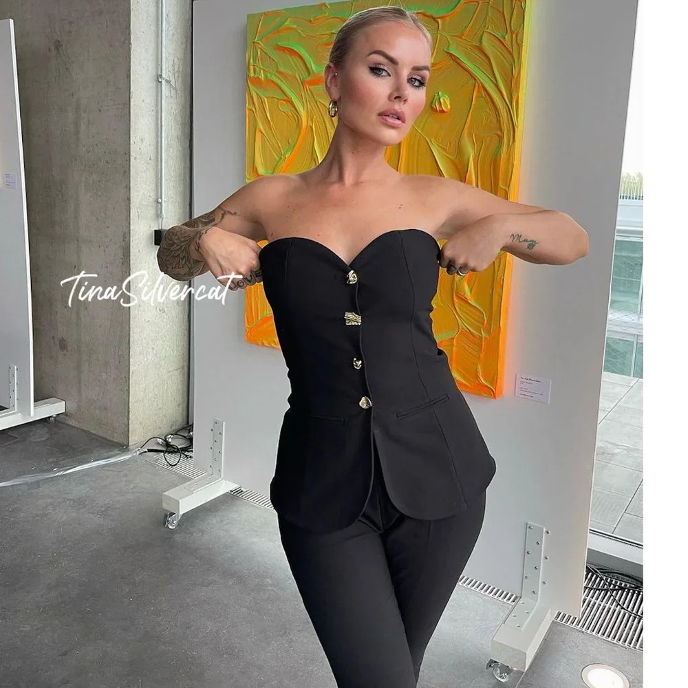 BLOGGER'S FAVE! Zara Strapless Jumpsuit Black NWT